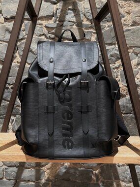 Louis Vuitton X Supreme FW17 Black Epi Christopher PM Backpack